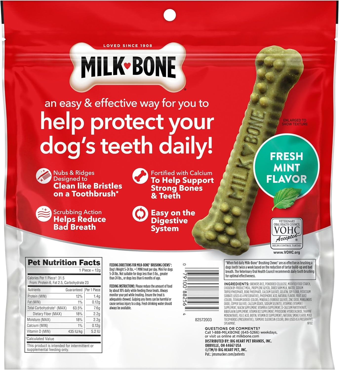 image:imageMilkBone Brushing Chews SmallMedium Fresh Flavor 25 Dental Treats 196oz bag Daily dental dog treats For dogs 2549 lbs Fresh mint flavorMini