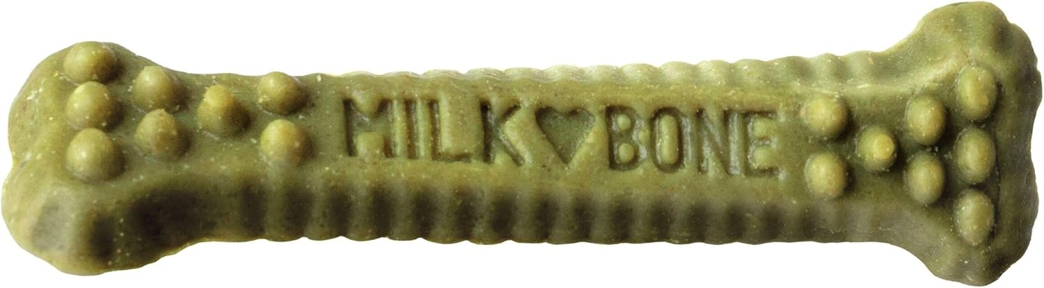 image:imageMilkBone Brushing Chews SmallMedium Fresh Flavor 25 Dental Treats 196oz bag Daily dental dog treats For dogs 2549 lbs Fresh mint flavorMini