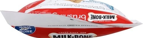 image:imageMilkBone Brushing Chews SmallMedium Original Flavor 35 Dental Treats 275oz bag Daily dental dog treats For dogs 2549 lbs Original chicken flavorChicken Mini