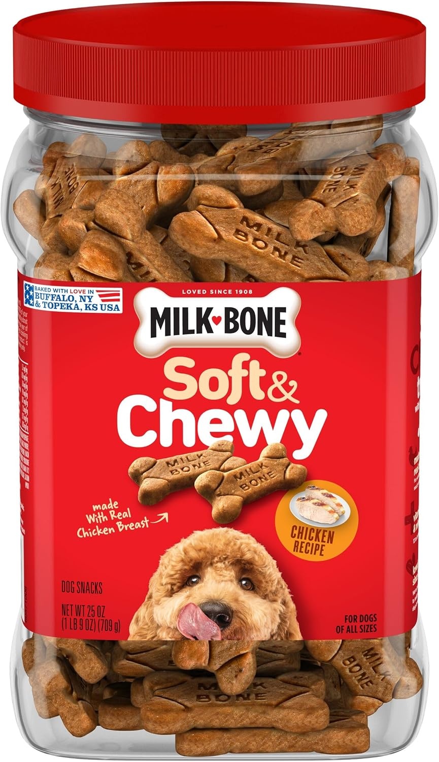 image:imageMilkBone Soft amp Chewy Dog Treats with Real Beef amp Filet Mignon 10 Pouches 56oz pouches tender tempting dog treats easy to chew for dogs of all ages and sizesBundle Chicken Bacon