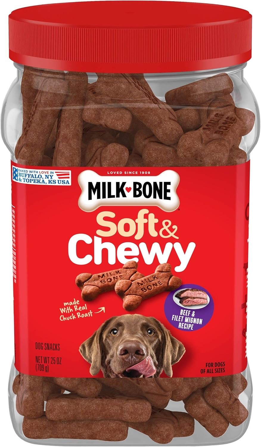 image:imageMilkBone Soft amp Chewy Dog Treats with Real Beef amp Filet Mignon 10 Pouches 56oz pouches tender tempting dog treats easy to chew for dogs of all ages and sizesBundle Beef Bacon