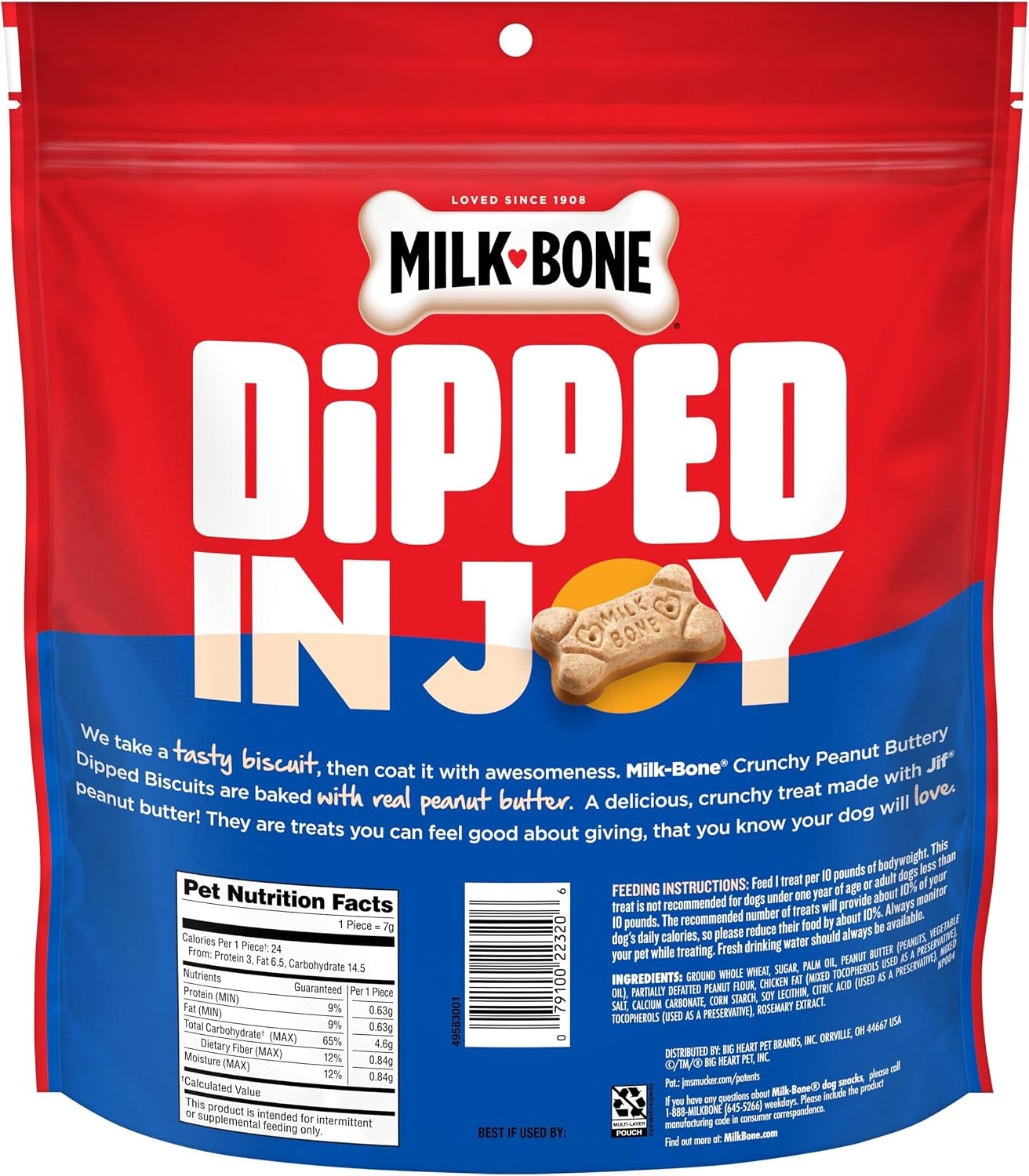 image:imageMilkBone Soft amp Chewy Peanut Buttery Bites 2 Bags 24oz bags soft dog treats with Jif peanut butterDipped Biscuits