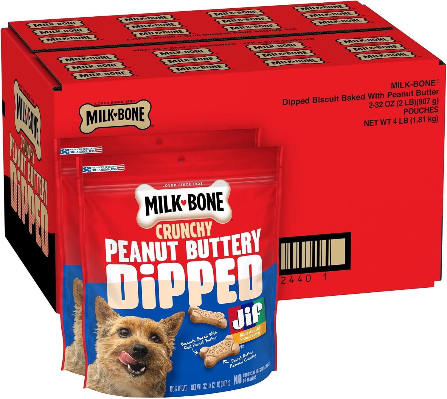 image:imageMilkBone Soft amp Chewy Peanut Buttery Bites 2 Bags 24oz bags soft dog treats with Jif peanut butterDipped Biscuits