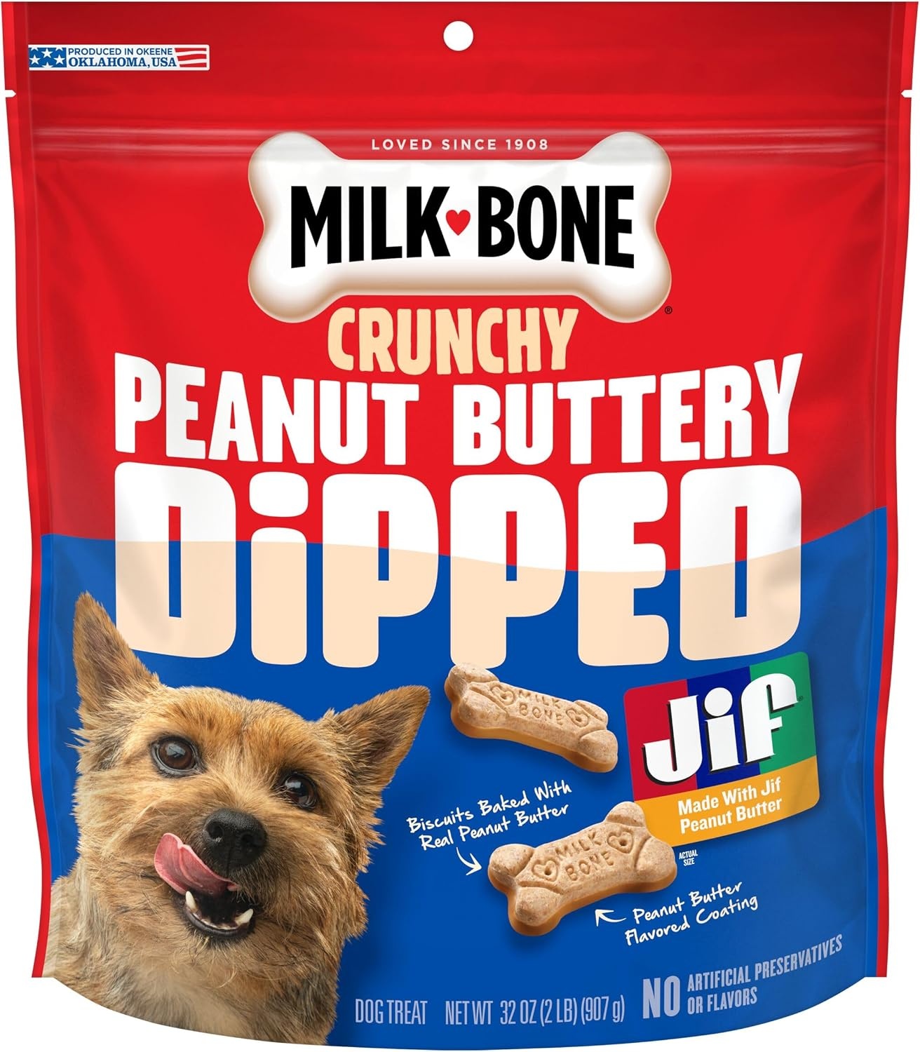 image:imageMilkBone Soft amp Chewy Peanut Buttery Bites 2 Bags 24oz bags soft dog treats with Jif peanut butterDipped Biscuits