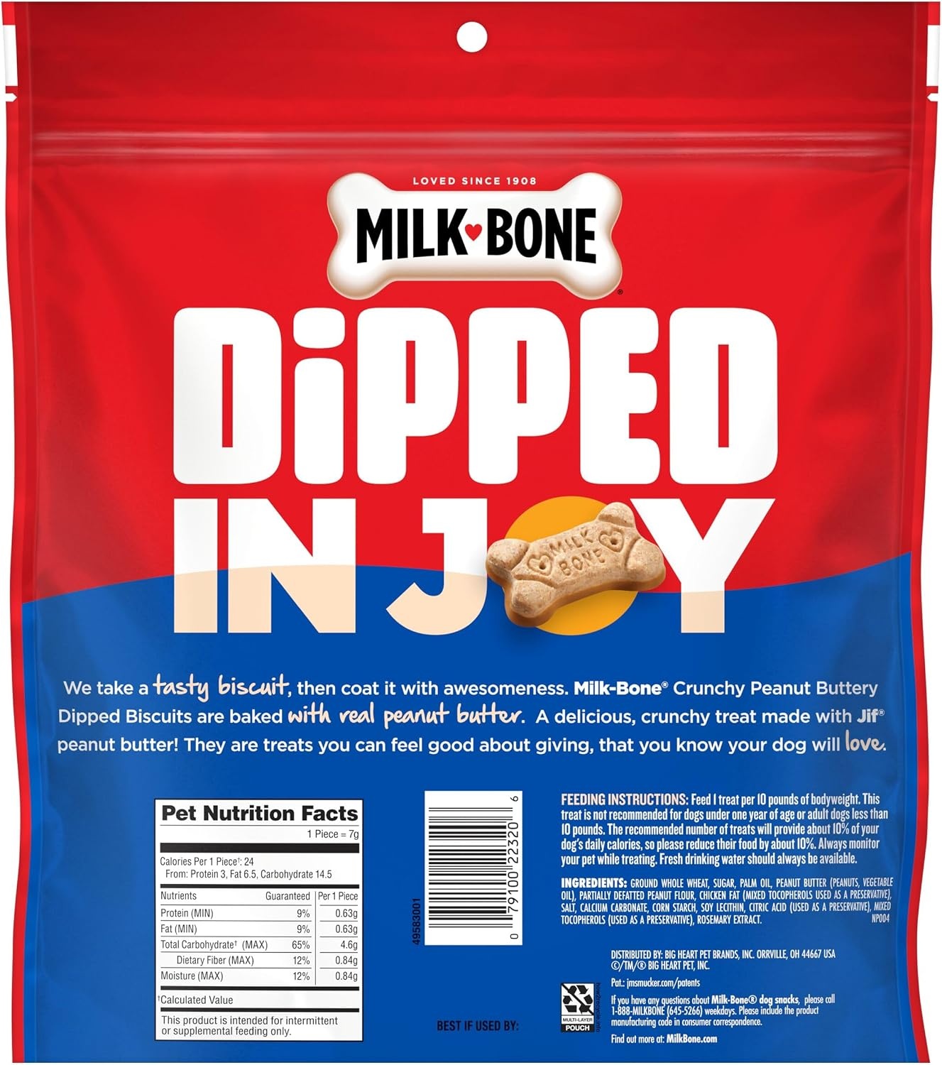 image:imageMilkBone Soft amp Chewy Peanut Buttery Bites 2 Bags 24oz bags soft dog treats with Jif peanut butterDipped Biscuits