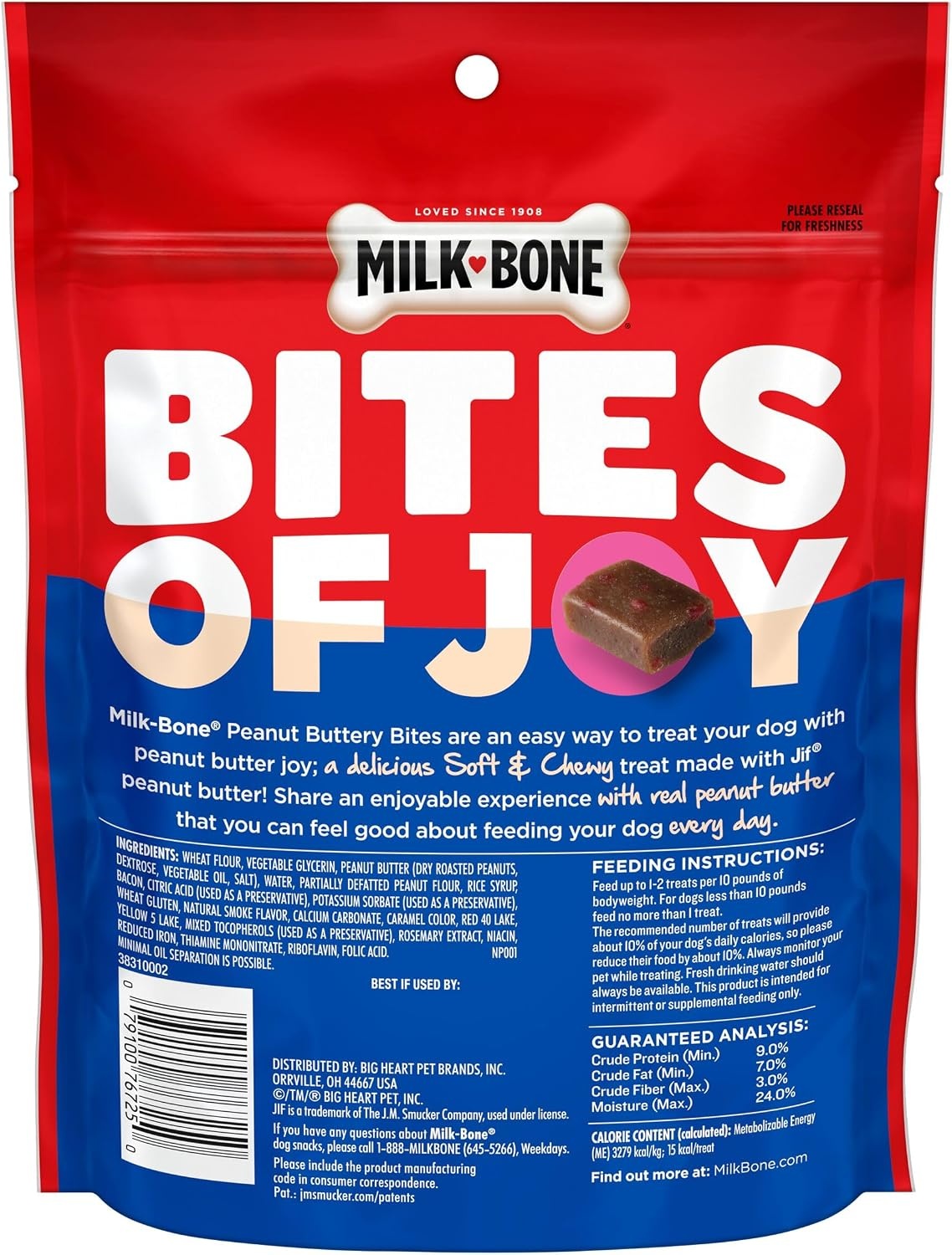 image:imageMilkBone Soft amp Chewy Peanut Buttery Bites 2 Bags 24oz bags soft dog treats with Jif peanut butterPeanut Butter Bacon Bites