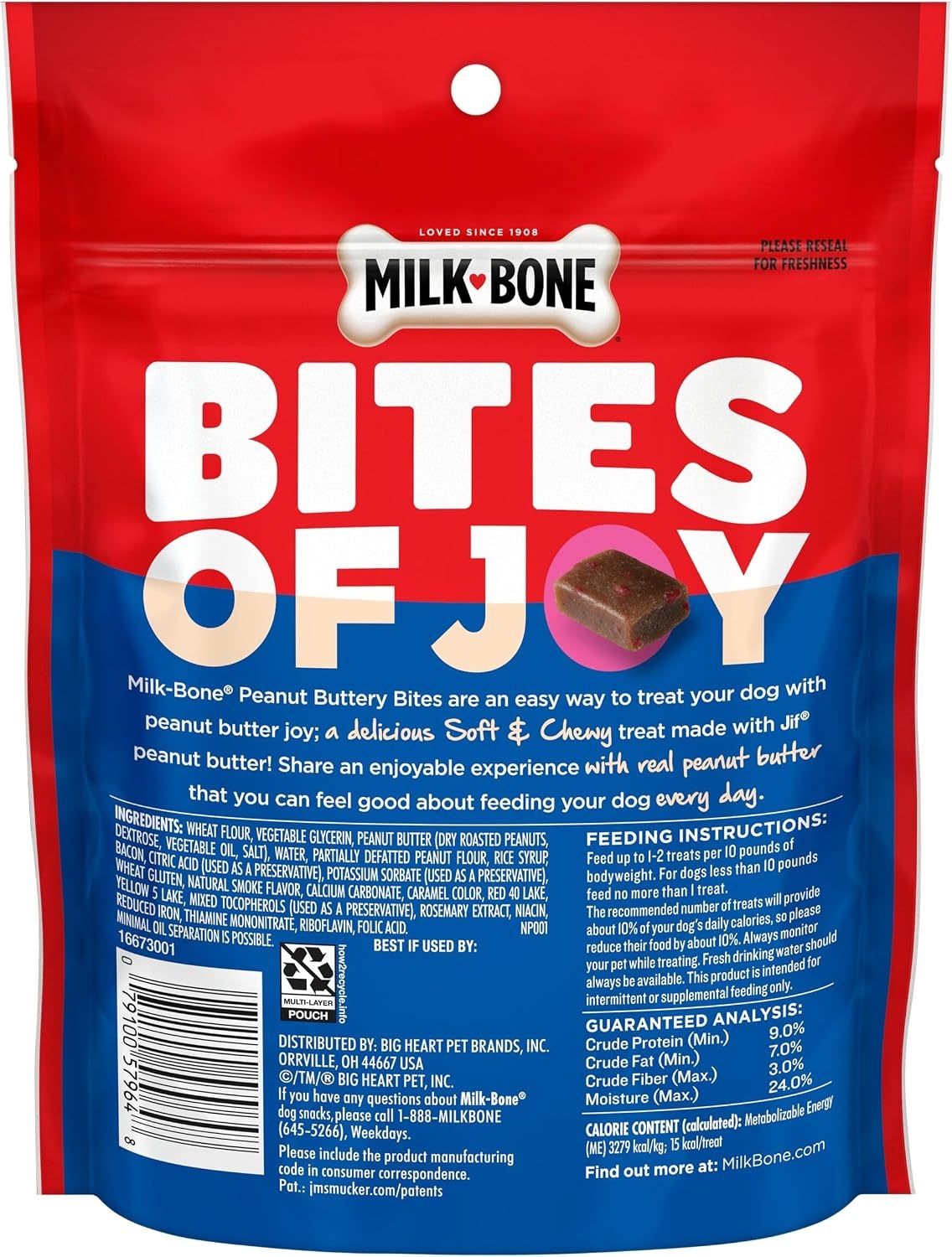 image:imageMilkBone Soft amp Chewy Peanut Buttery Bites 2 Bags 24oz bags soft dog treats with Jif peanut butterPeanut Butter Bacon Bites