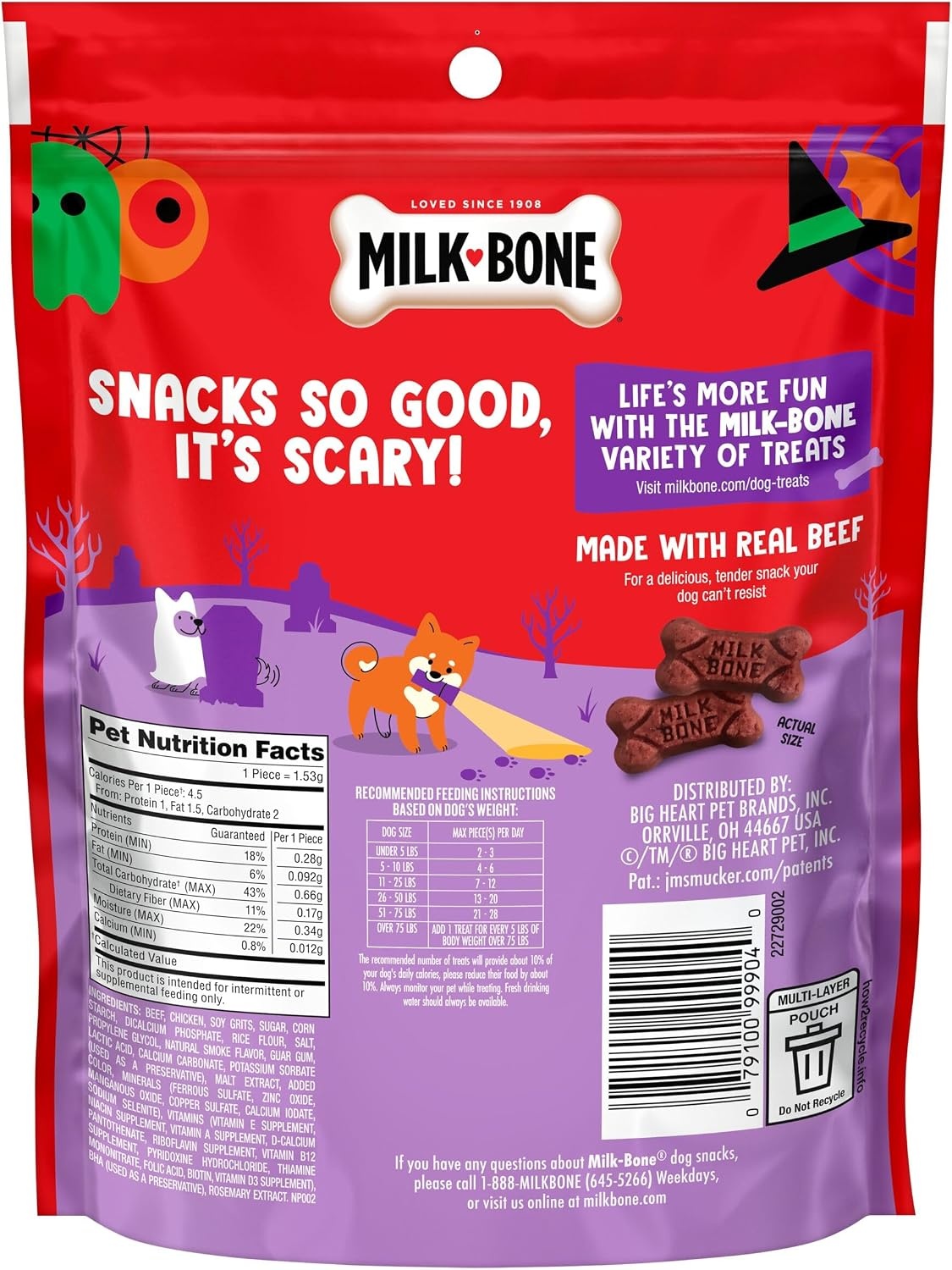 image:imageMilkBone Spooky Biscuits Halloween Dog Treats 24 Oz PailBeef