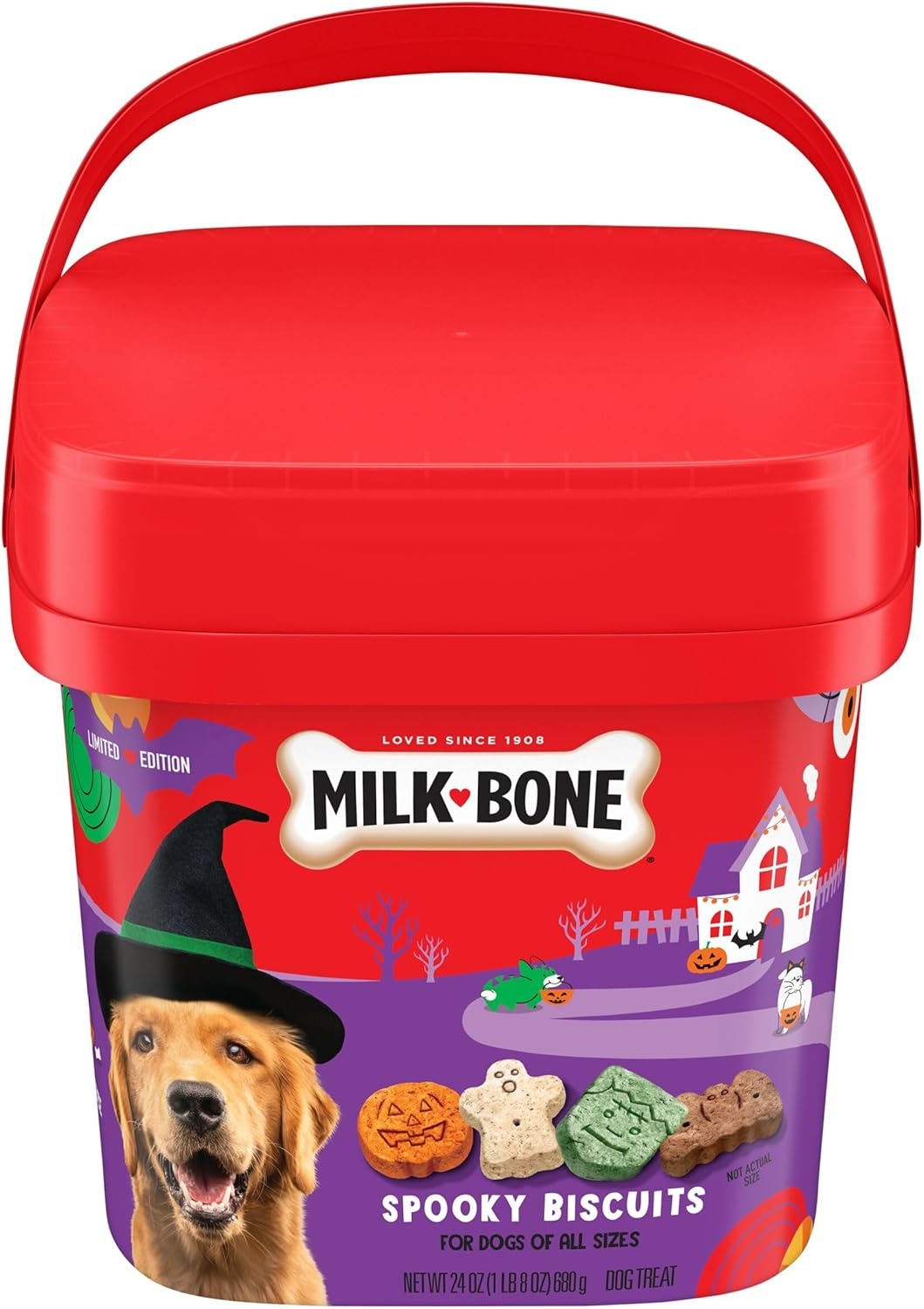image:imageMilkBone Spooky Biscuits Halloween Dog Treats 24 Oz PailBeef