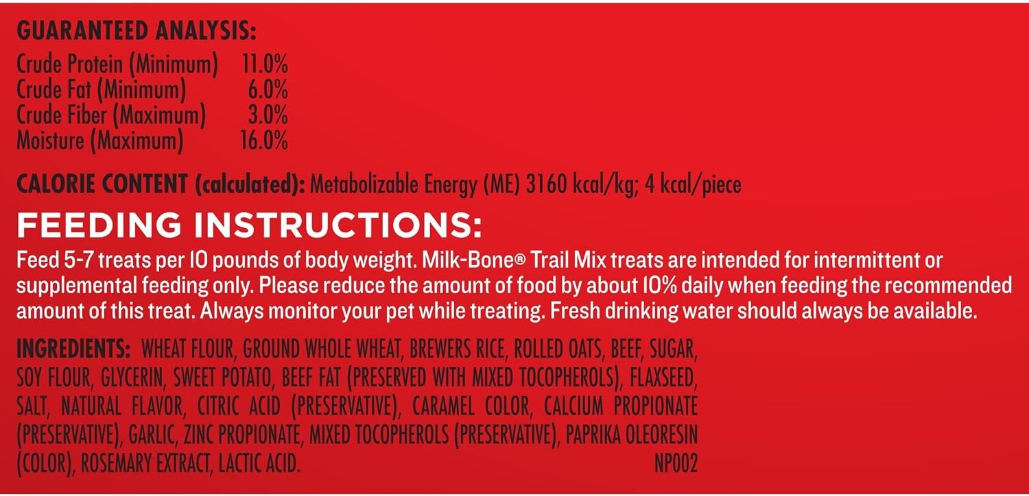 image:imageMilkBone Trail Mix Crunchy amp Chewy Dog Treats 6 Bags 9oz bags made with real beef amp sweet potato bite sized dog treats in a mix of fun shapes and textures125 Pound Pack of 1