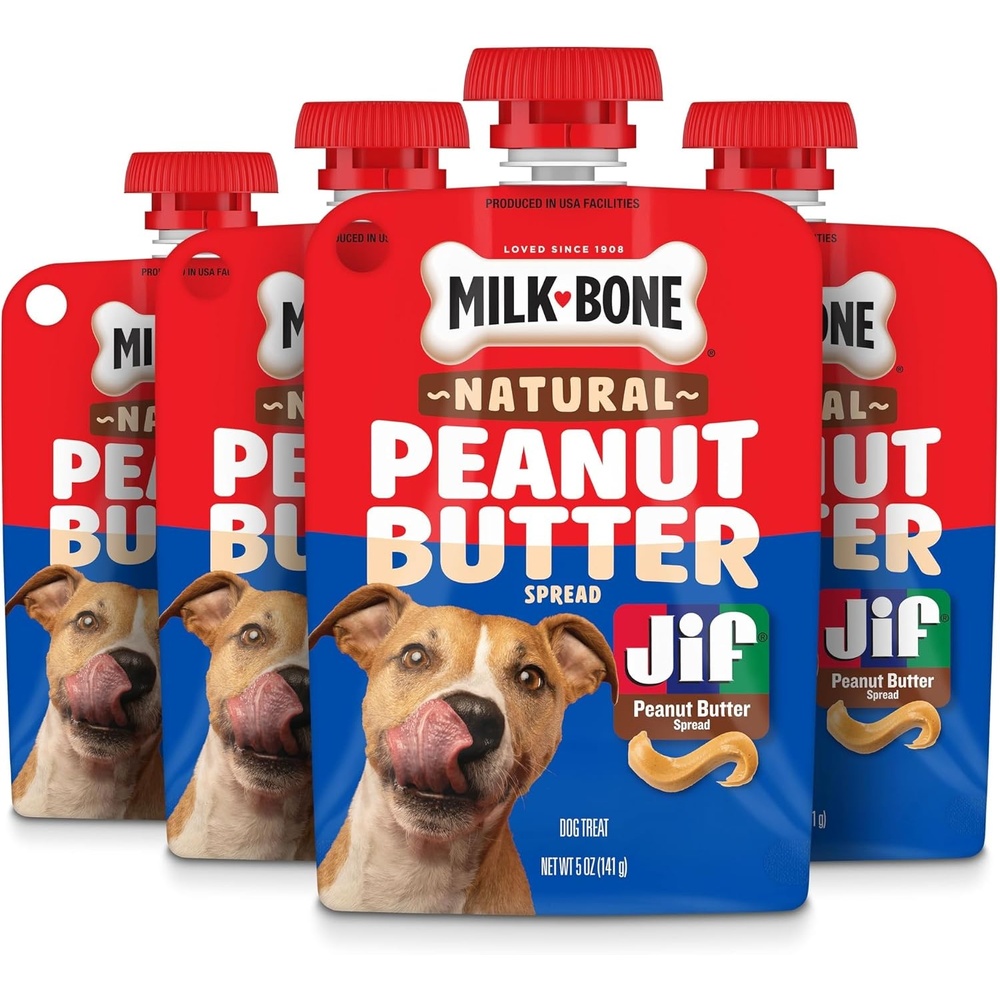 image:imageMilkBone Soft amp Chewy Peanut Buttery Bites 2 Bags  24oz bags soft dog treats with Jif peanut butterPeanut Butter Squeeze