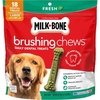 Milk-Bone Brushing Chews, Small/Medium, Fresh Flavor, 25 Dental Treats | 19.6-oz. bag, Daily dental dog treats, For dogs 25-49 lbs., Fresh mint flavor(Large)