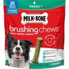 Milk-Bone Brushing Chews, Small/Medium, Fresh Flavor, 25 Dental Treats | 19.6-oz. bag, Daily dental dog treats, For dogs 25-49 lbs., Fresh mint flavor(Small/Medium)