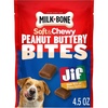 Milk-Bone Soft & Chewy Peanut Buttery Bites, 2 Bags | 24-oz. bags, soft dog treats with Jif peanut butter(Peanut Butter Bites)