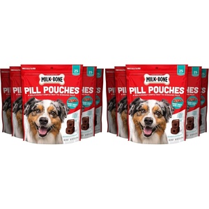 Milk-Bone Pill Pouches, Hickory Smoked Bacon Flavor, 30 Pill Pouches | 7.4-oz. bag, disguise your dog’s pills, fits most capsules and tablets(Hickory Smoked Bacon)